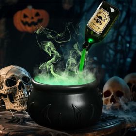 Halloween Decorations Indoor - DIY Floating Potion Set with Witches Cauldron and Mist Maker - Spooky Vintage Black Plastic Bowl Hocus Pocus Party