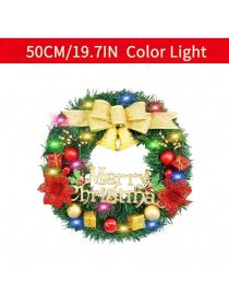 1 Piece Of 20-inch Bell-style Christmas Wreath, With Warm Light And Colored Light Options Available (Option: 50cm-Colorful)