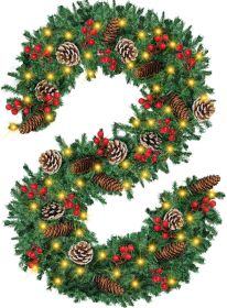 12FT Christmas Garland With Assorted Decor - Build Wreaths Or Lay Flat, Festive Must - Have (Option: 12ft)