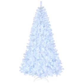FCH 7ft 1346 Branches Automatic Tree Structure PVC Material 500 Lights Cool Color 8 Modes Christmas Tree White (Option: Style1)