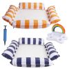 Set Of 3 Pack Inflatable Pool Floats 1 Drink & Snack Float 2 Water Hammocks With High Buoyancy Pillows Cooling Mesh