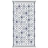 Reversible Outdoor Rug, Waterproof Plastic Straw With Carry Bag, 9 X 18, Blue & White Rhombus