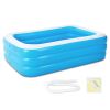1Pc Inflatable Swimming Pools Family Swim Play Center Pool Blow Up Kiddie Pool For Family Inflatable Lounge Pool For Kids 120x72x24in