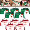 10 Pcs Christmas Candy Boxes With Ribbon And Wooden Ring Merry Christmas Santa Claus Pattern Cookie Goodie Box Cartoon Paper Treat Box For Christ