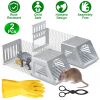2Pcs Humane Mouse Trap Cage No Assembly Need Automatic Continuous Rat Trap With Single Way Door Reusable Catch And Release Live Cage Trap For Rod