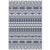 Reversible Outdoor Rug, Waterproof Plastic Straw With Carry Bag, 6 X 9, Blue  White Geometric