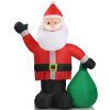 6 FT Lighted Christmas Inflatable Decoration, Inflatable Santa Claus With Large Gift Bag, Funny Blow Up Yard Decorations With Built-in LED Lights
