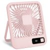 3 Colors Options -- 1Pc Mini Desktop Cooling Fan Rechargeable Battery Powered Personal Fan Speed Adjustment Strong Airflow Quiet Travel Fan With