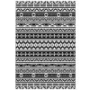 Reversible Outdoor Rug, Waterproof Plastic Straw With Carry Bag, 6 X 9, Black & White Geometric Wall