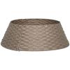 27 Inch Rustic Christmas Tree Skirt, Plastic Woven Christmas Tree Collar For Party, Holiday, Home Decoration, Coffee