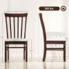 Wooden Dining Chairs Set Of 2, Farmhouse Upholstered Kitchen Chairs With Rubber Wood Frame, Dark Brown And Beige