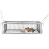 1Pc Dual Door Rat Trap Cage Humane Live Rodent Dense Mesh Trap Cage Zinc Electroplating Mice Mouse Control Bait Catch With 2 Detachable U Shaped